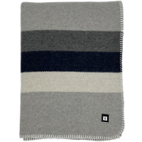 100% Wool King Blanket Steel Grey Striped