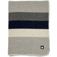 100% Wool Twin Blanket Steel Grey Striped
