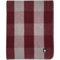 90% Wool Twin Checkered Blanket Maroon