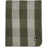 90% Wool Twin Checkered Blanket Olive