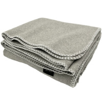 100% Virgin Wool King Size Blanket Light Gray